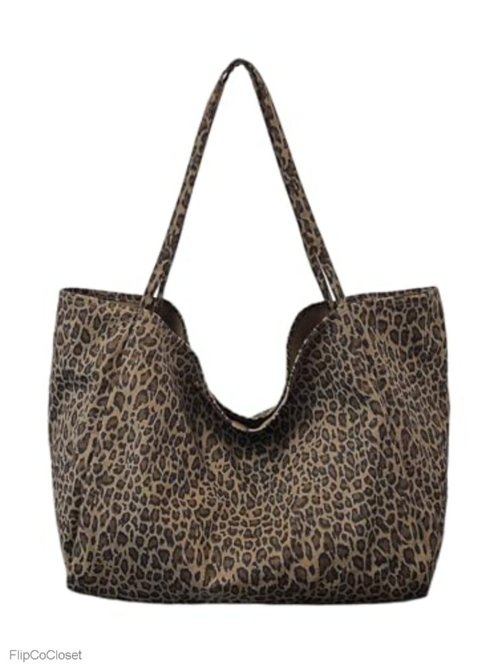 Oversize Leopard Cheetah Print Tote Bag Large Capacity Shoulder Bag Women